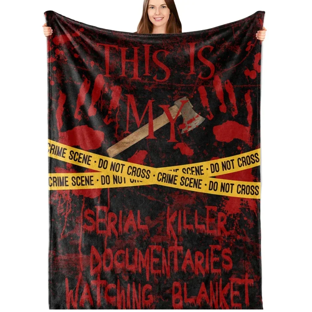 Serial Killer Gift Cozy Throw Blanket for True Crime Fans Perfect for Watching Documentaries Unique Present for Him or Her