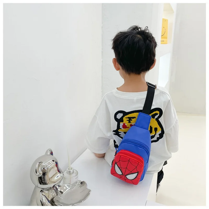 Marvel Disney Cartoon Children\'s Shoulder Bags Anime Spiderman  High Capacity Chest Bag Unisex Messenger Bag Kids Gifts