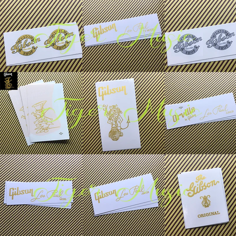 3 uds DIY GIBSO guitarras eléctricas tobogán acuático transferencia guitarra cuello cabeza palaciego pegatina calcomanía