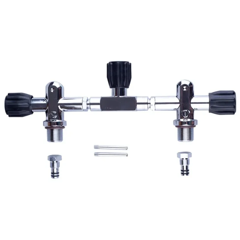

Scuba Diving Technical Minifold Tank Valve for Air Tank Cylinders Twin Valve