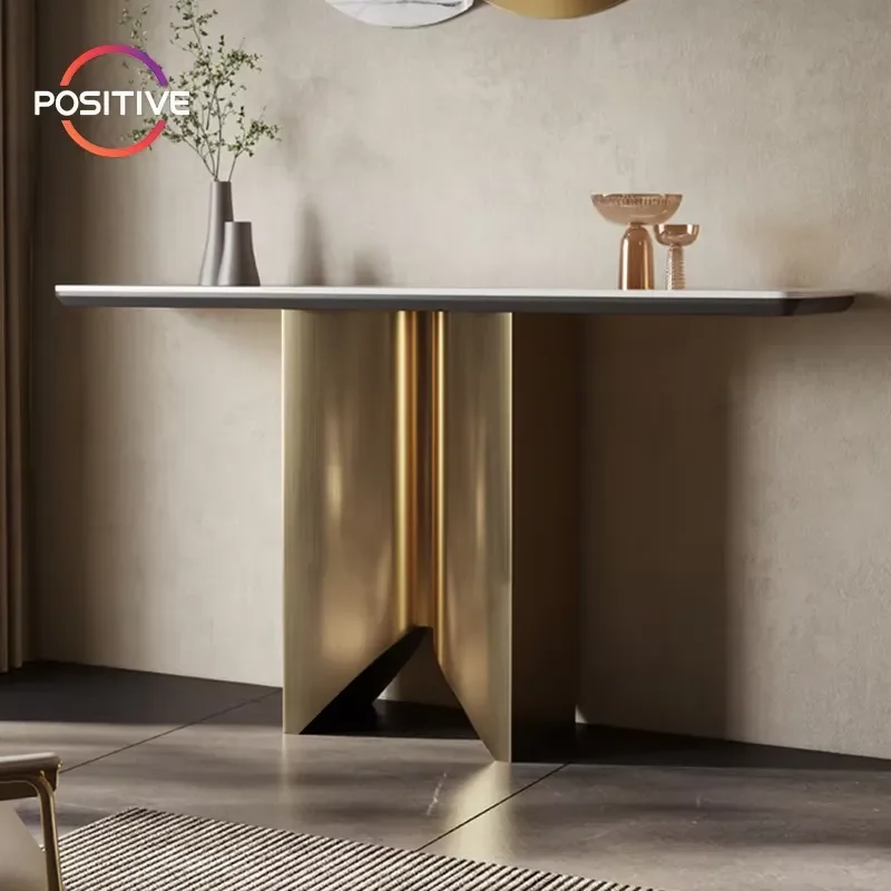 Light Entry Foyer Entryway Table Cabinet Modern Minimalist Hallway Sintered Stone High End View Table KZY-Z32