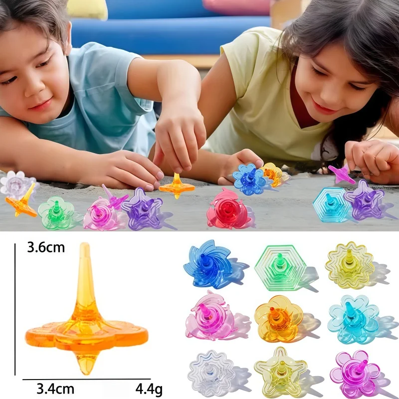 10-30Pcs Colorful Acrylic Rotating Gyroscopes Fun Decompression Fidget Tops or Party Favors Birthdays Parties Family Playtime