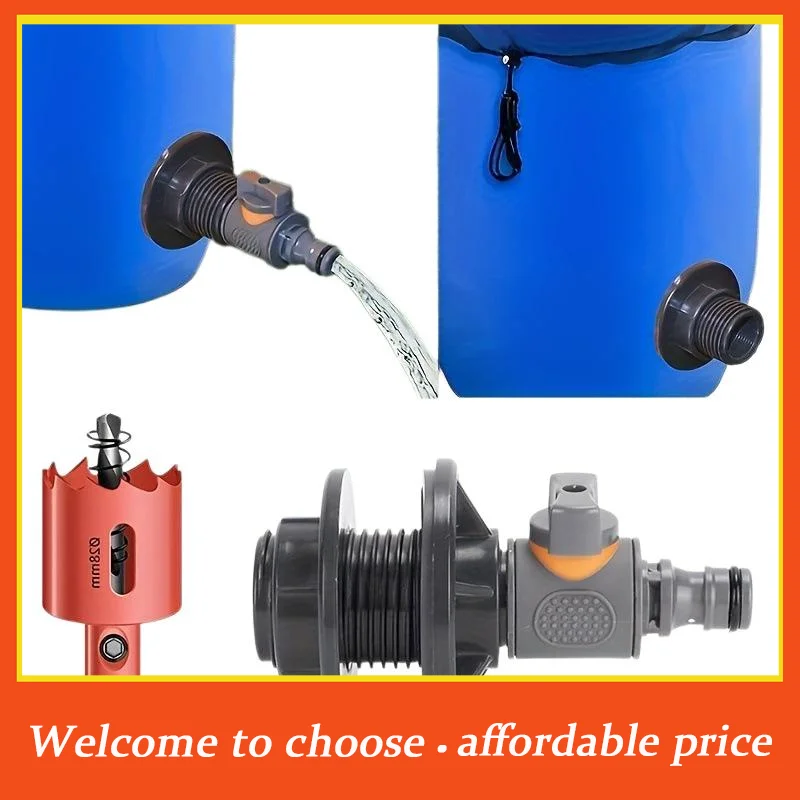 #PVC Water Tank Connector with 1/2 3/4 Quick Connect Straight Valve Leakproof for Garden Irrigation Plumbing Repairs