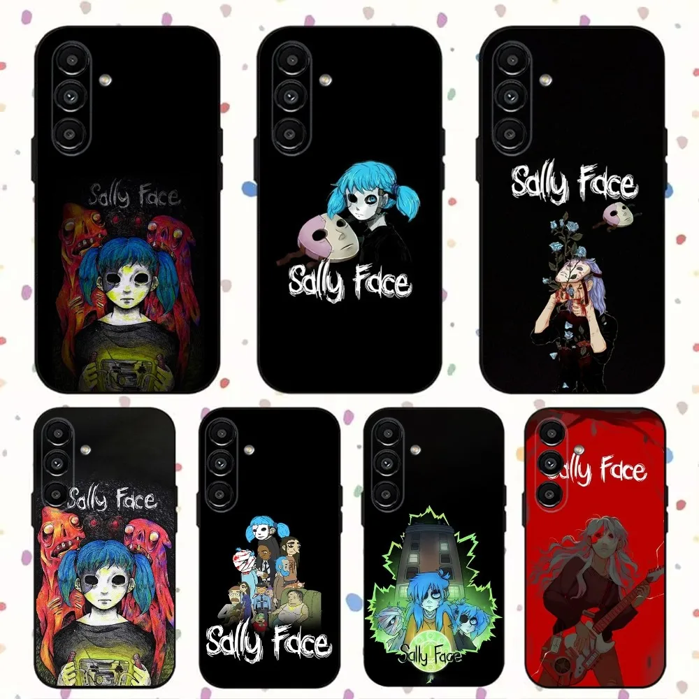 

S-Sally Face Game Phone Case For Samsung S24,S21,S22,S23,S30,Ultra,S20,Plus,Fe,Lite,Note,10,9,5G Black Soft Cover