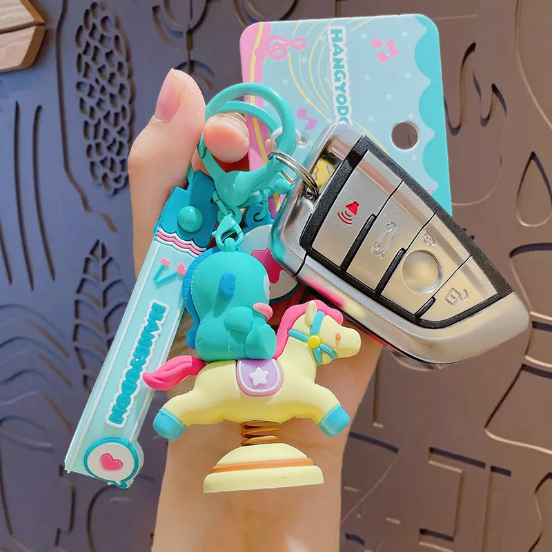 Kawaii الكرتون سانريو Hangyodon الحصان المفاتيح لطيف الأجهزة الطرفية على ظهره قلادة زوجين اكسسوارات مهرجان الهدايا الإبداعية