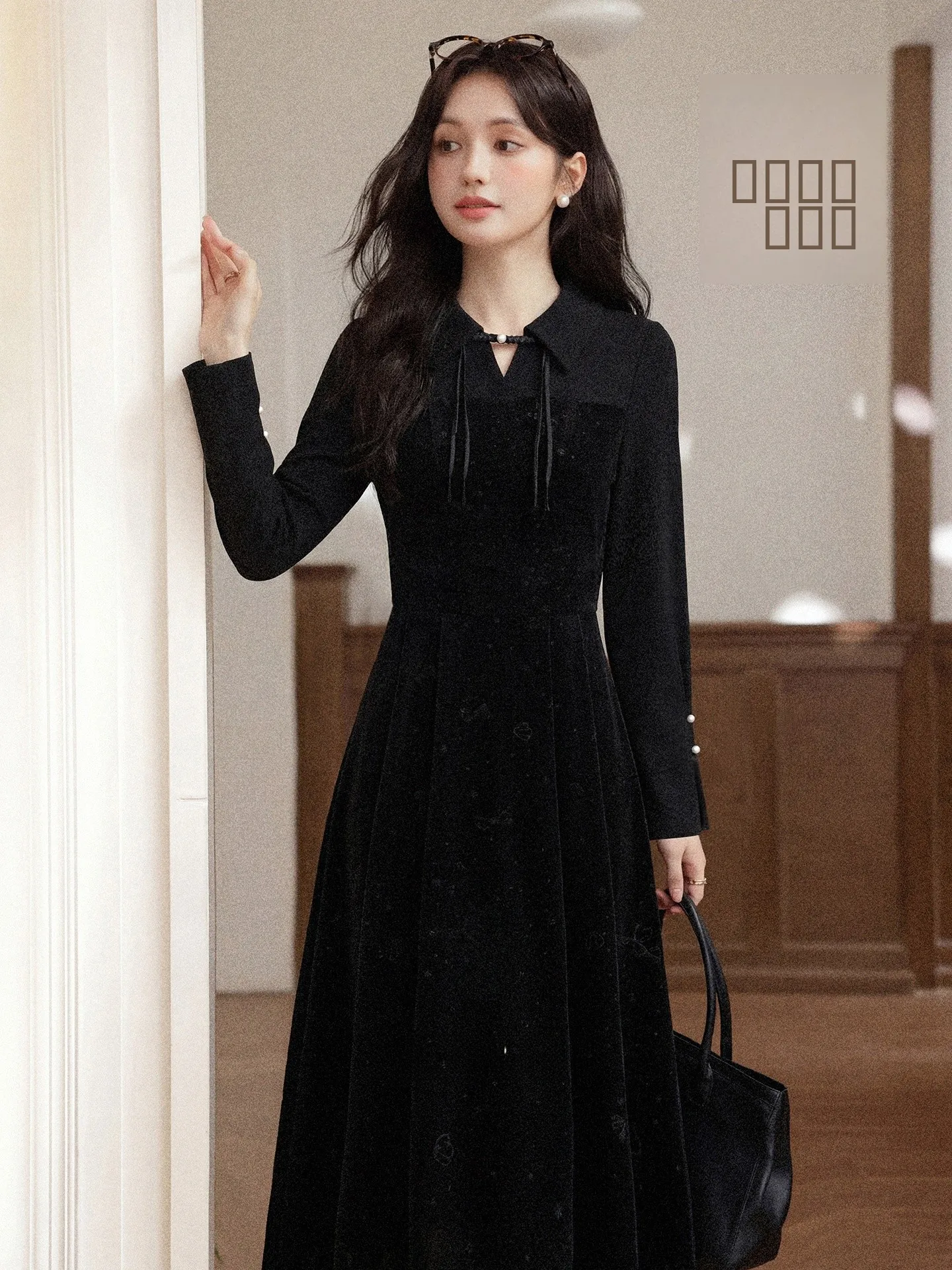 

Новое китайское бархатное платье для женщин, осенне-зимнее, приталенное, с длинным рукавом, повседневное, модное, элегантное, от Лу Сяннань