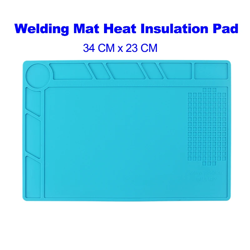 Welding Heat Insulation Working Pad Heat Resistant Silicone Soldering Mat Soldering Work Station Pad for Welding/Repair Tool