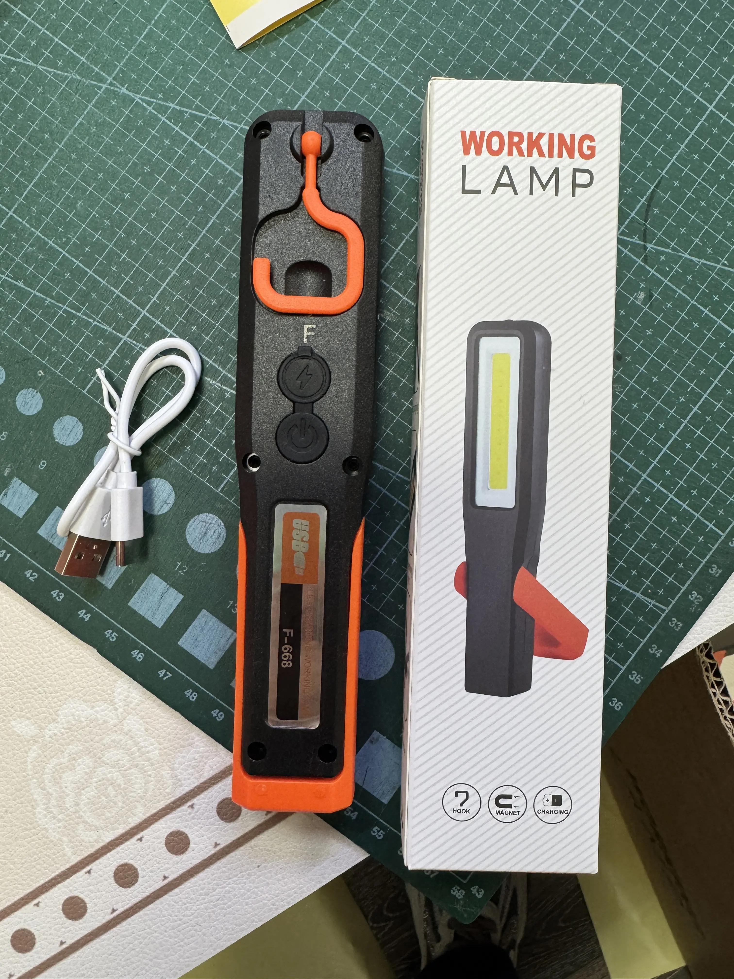 Powerful COB LED Work Light Car Garage Mechanic Lamp USB Rechargeable Flashlight Magnetic Torch Emergency Light Warning Light