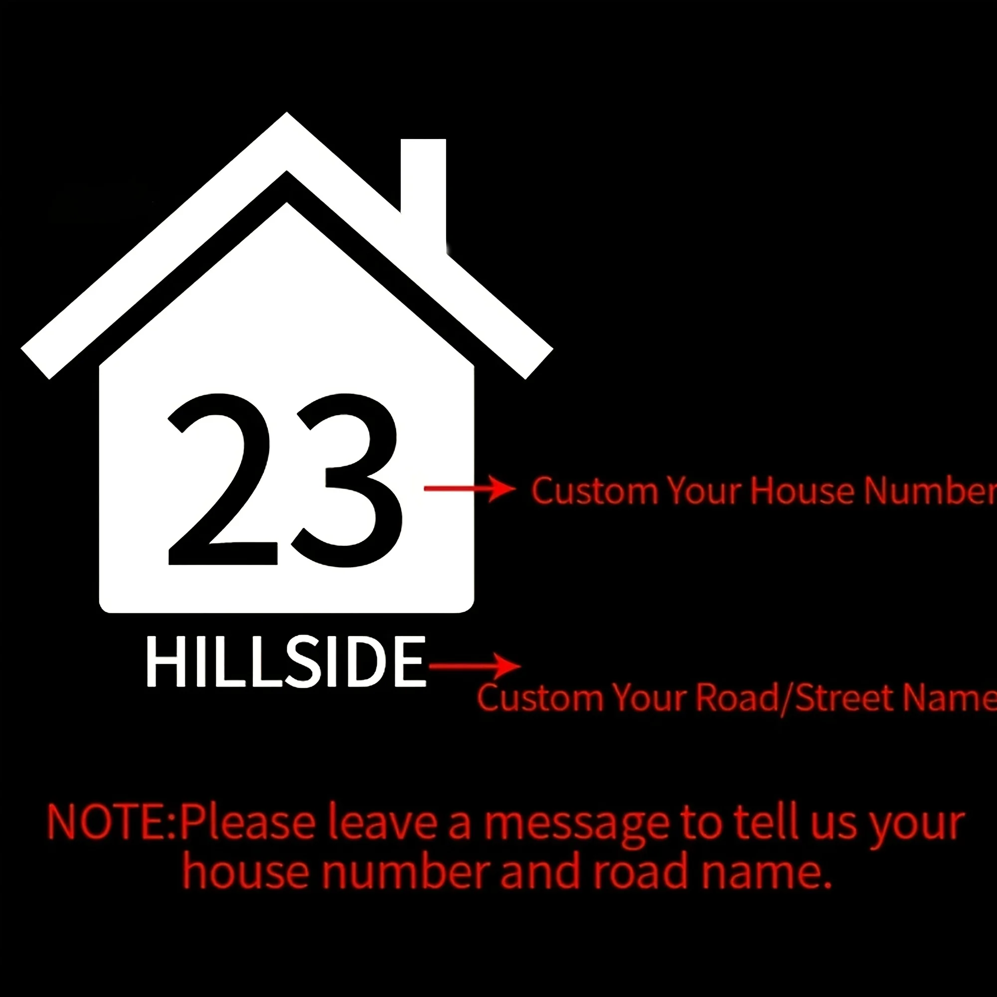 1/2/3/4/5 pieces of custom waterproof house number and street name vinyl stickers for easy identification