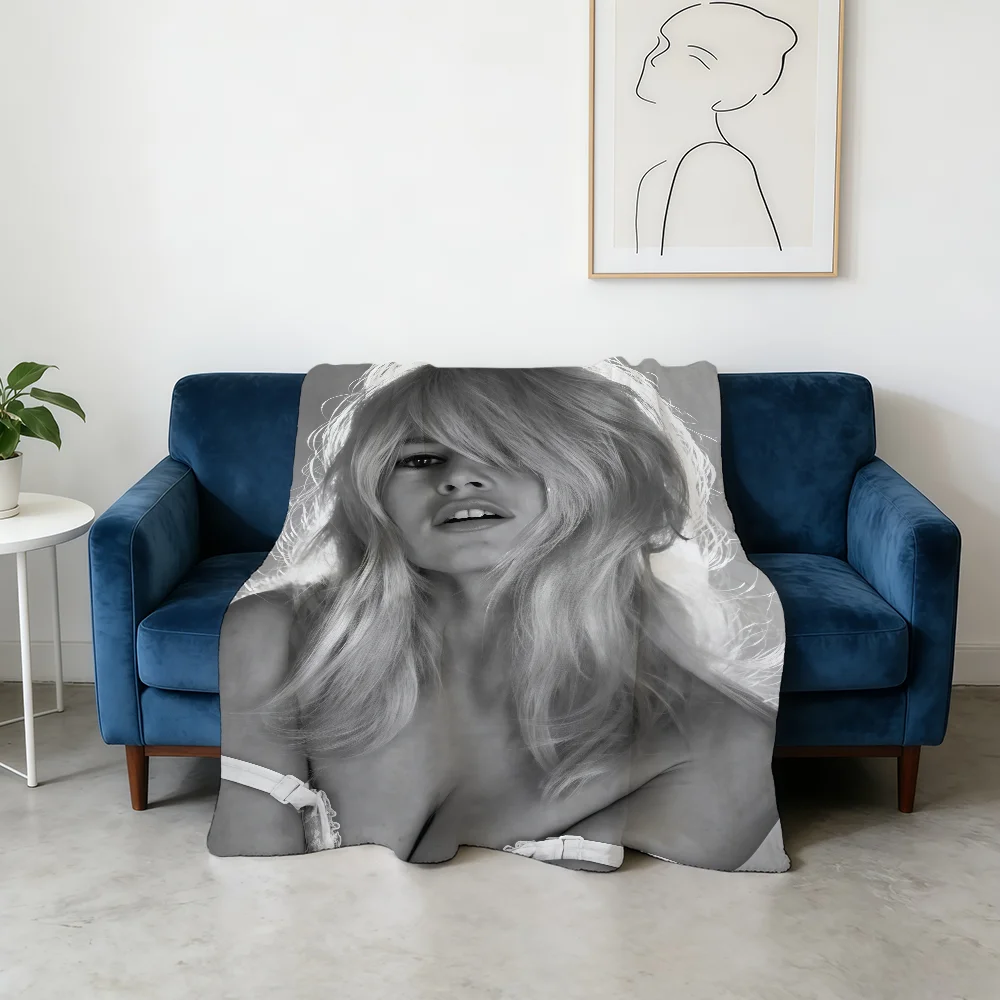 Model B-Brigitte B-Bardot Blanket Flannel Warm Soft Throw Blanket For Room Sofa Childish Birthday Gifts