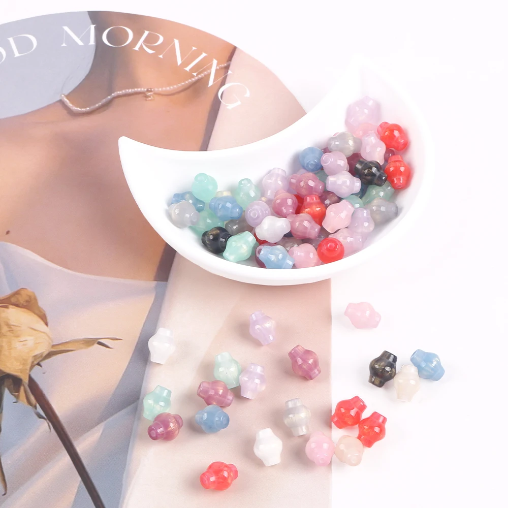 

20pcs 10x12mm Colorful Resin Lantern Beads Loose Spacer Beads for Bracelet Necklace Earring DIY Jewelry Making Accessories