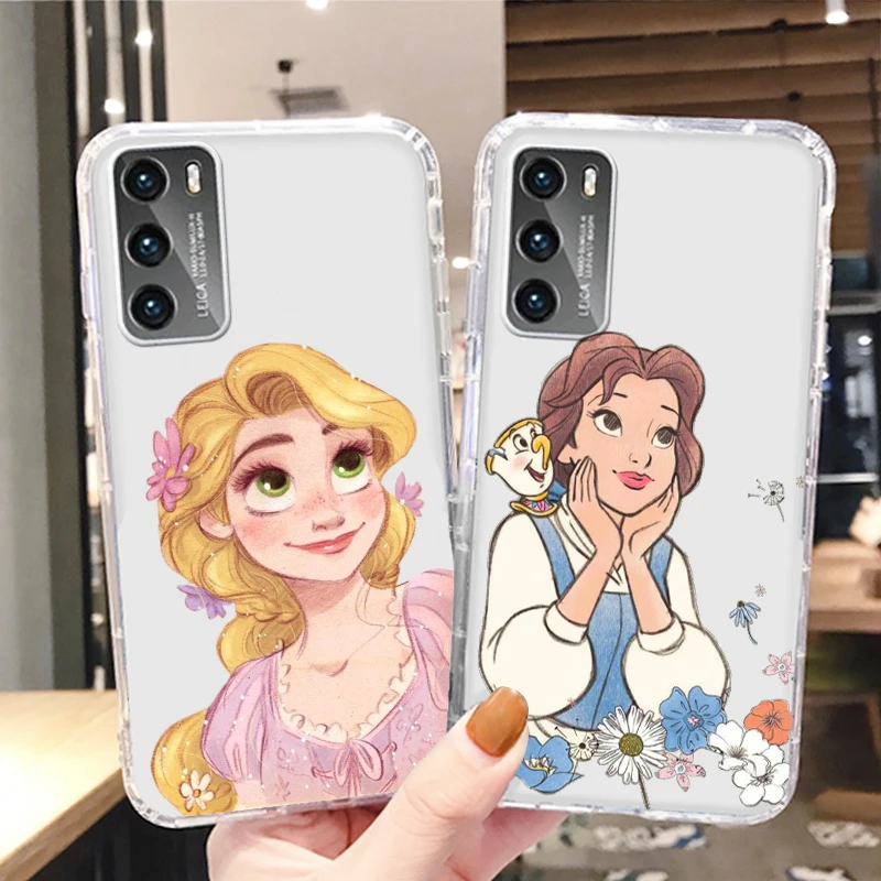 Disney Princess Snow Transparent Phone Case For Huawei P50 P40 P30 P20 Lite P Smart Z Pro Plus 2019 2021 Cover