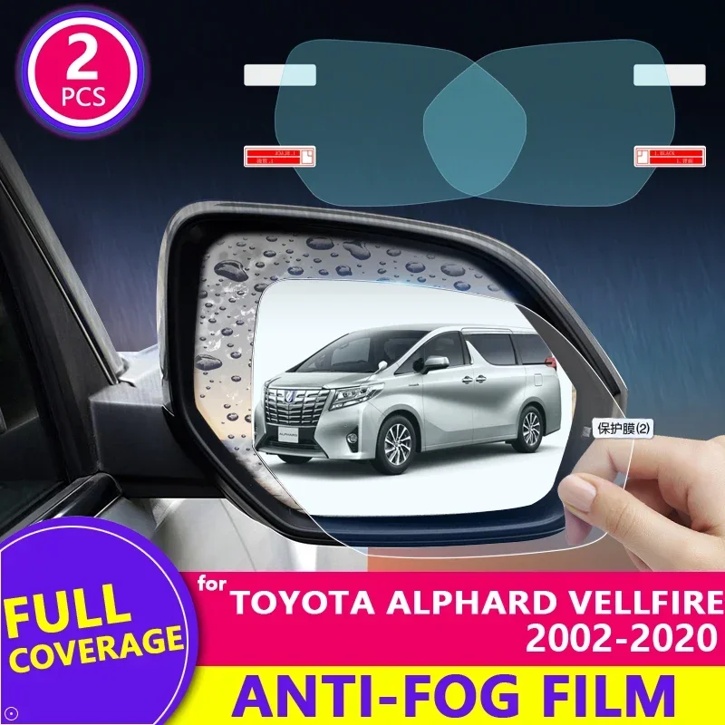 Full Cover Anti Fog Rainproof Films Rearview Anti-Fog Car Stickers Accessories For Toyota Alphard Vellfire 10 20 30 2002~2018