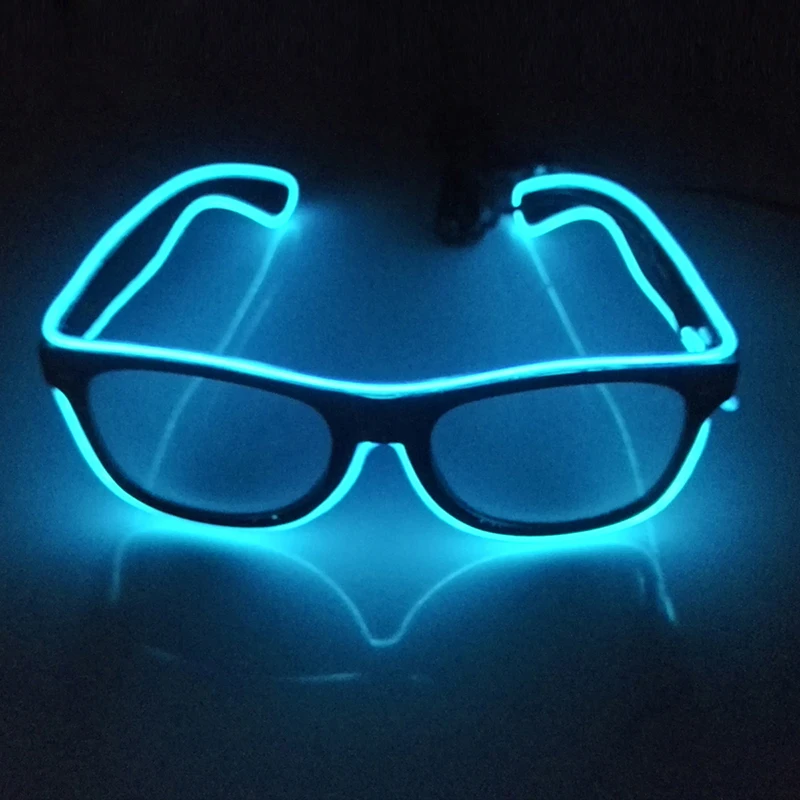 Holiday Party Glow Props Fluorescent Glasses 10 Colors Light For Choice Black Lens Night Sunglasses Men Women Decor Eyewear