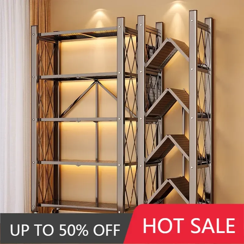 

Folding Iron Shelf Desk Organizer Bedroom Bookcase Books Furniture Living Room Cabinet Storage Estanteria Habitacion Large Angle