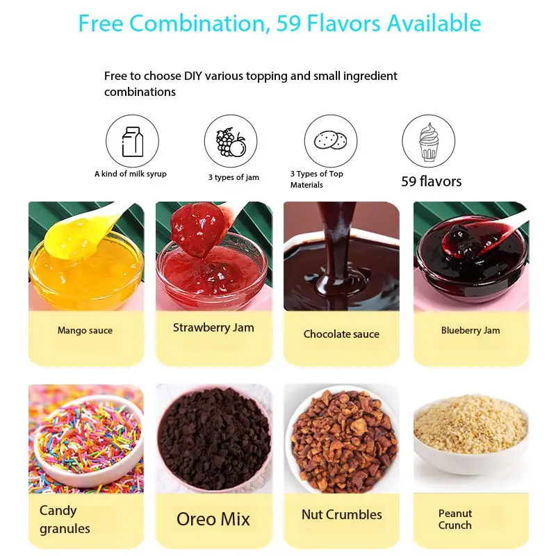 Ice Cream Vending Machine Robot Automatic Soft Ice Cream Dispenser With Remote Control Advertising Screen
