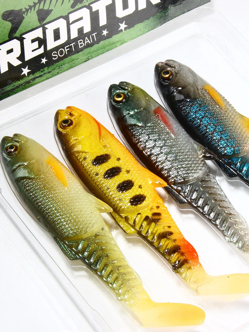 Spinpoler The Predator Soft Bait Angelköder 6,5 cm 8,5 cm 10,5 cm 12 cm Bridge Paddle Tail Open Mouth Jig Head Fit Wobbler Tackle