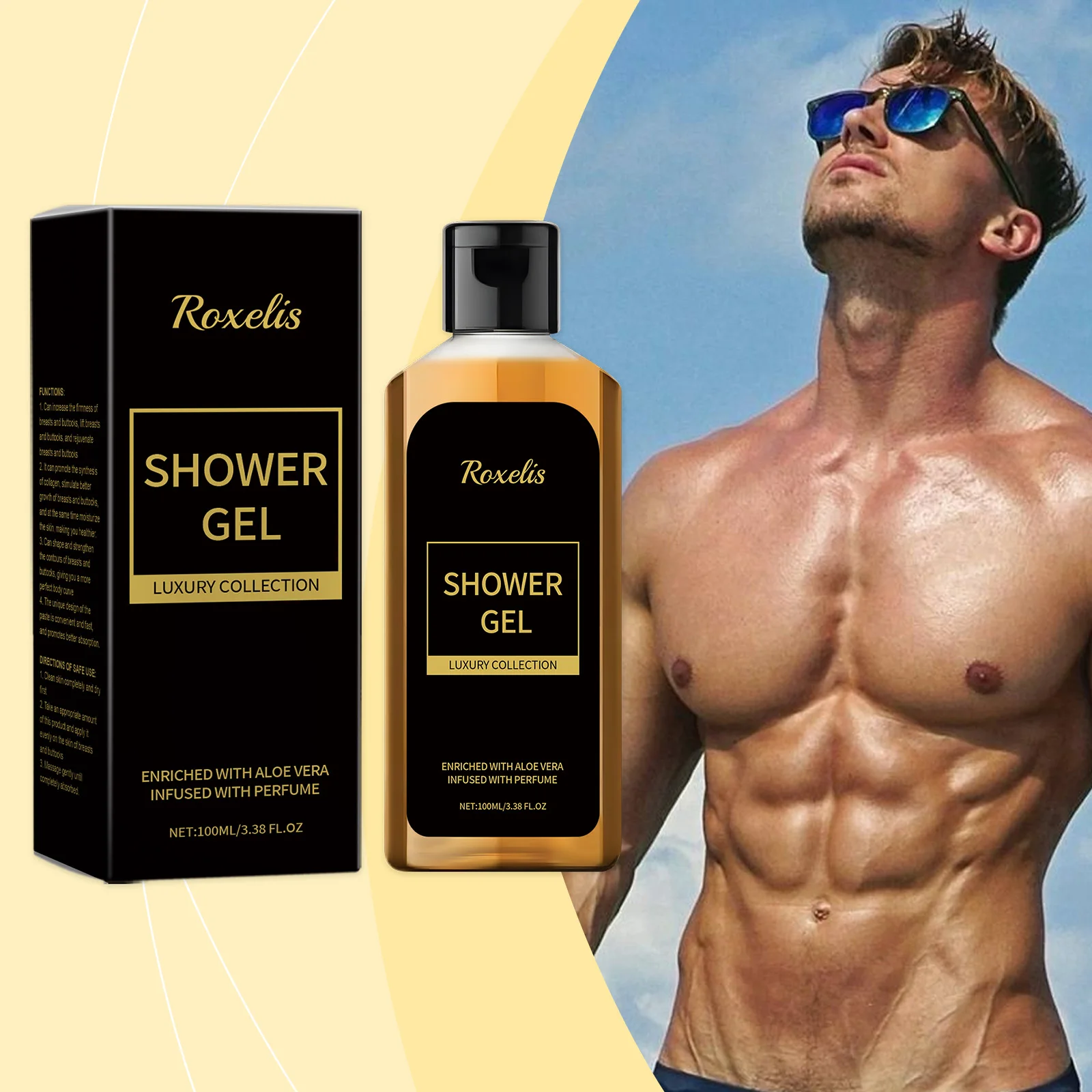 

Мужской парфюмерный гель для душа, контроль жирности, длительный аромат, глубокое очищение, увлажнение, освежение кожи, отшелушивающее средство для мытья тела, ванны, 100 мл