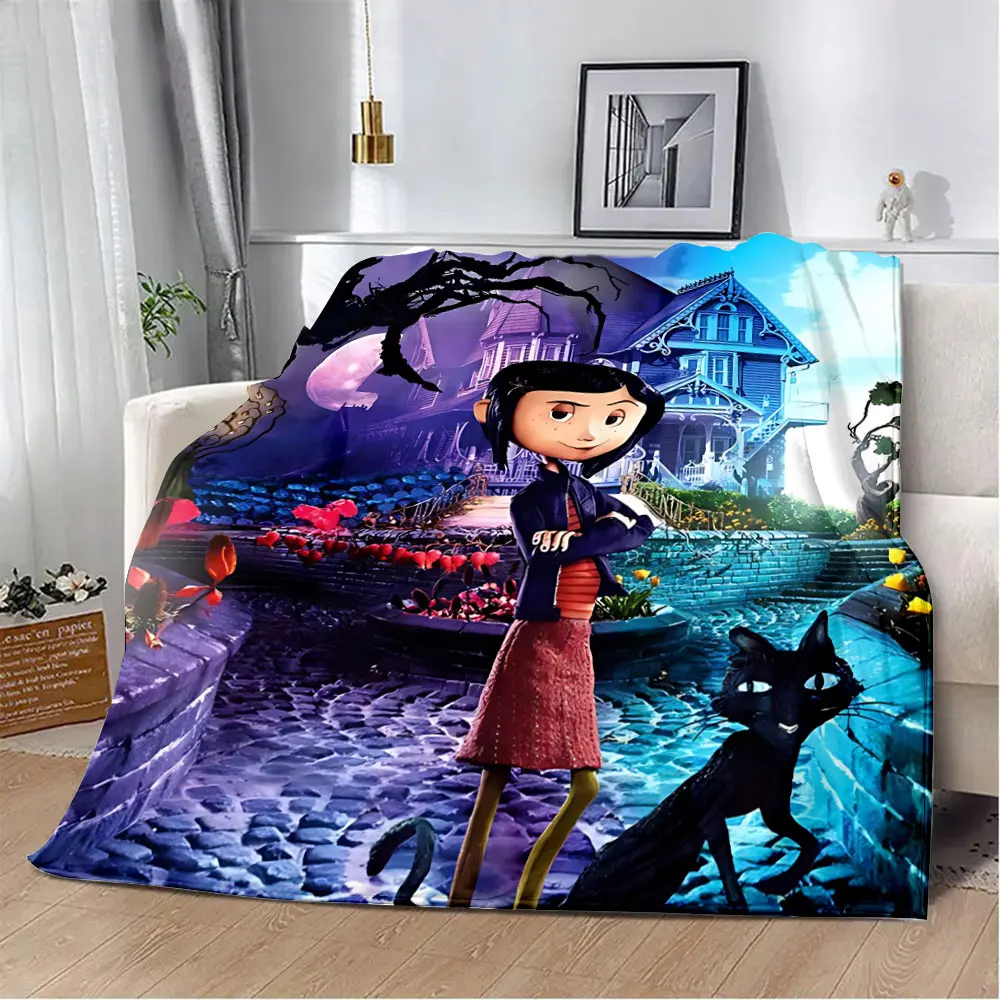 Animation Coraline Printed Blanket Picnic Blankets Warm Blanket Soft and Comfortable Blanket Home Travel Birthday Gift