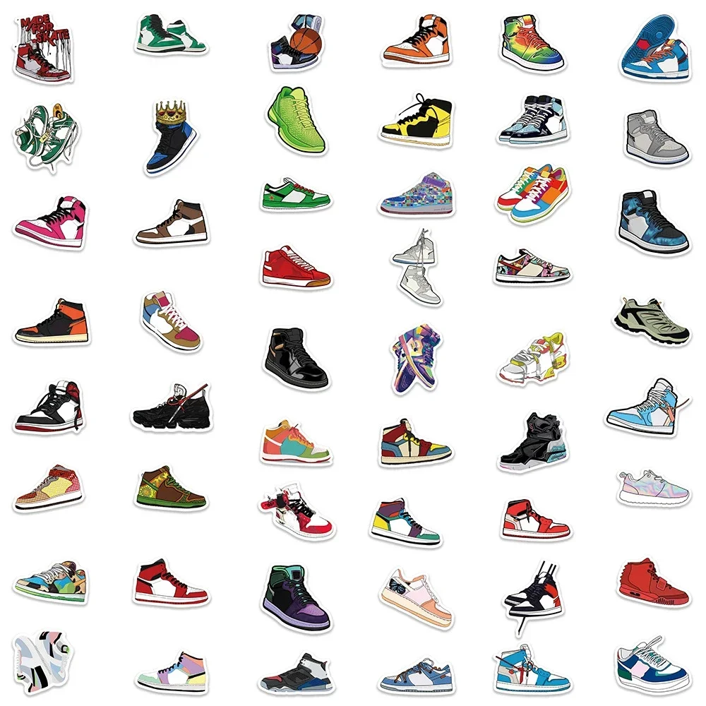 10/25/50 Trendy Basketball Sneaker Shoes Stickers Aesthetics Skateboard Bottle Luggage Scrapbook Phone Sticker for Kids