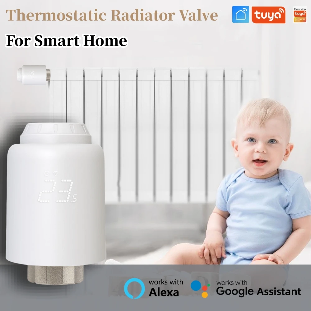 TENKY Tuya ZigBee/WiFi TRV Thermostatic Radiator Valve Temperature Controller Smart Life APP Remote Control Alexa Google Home