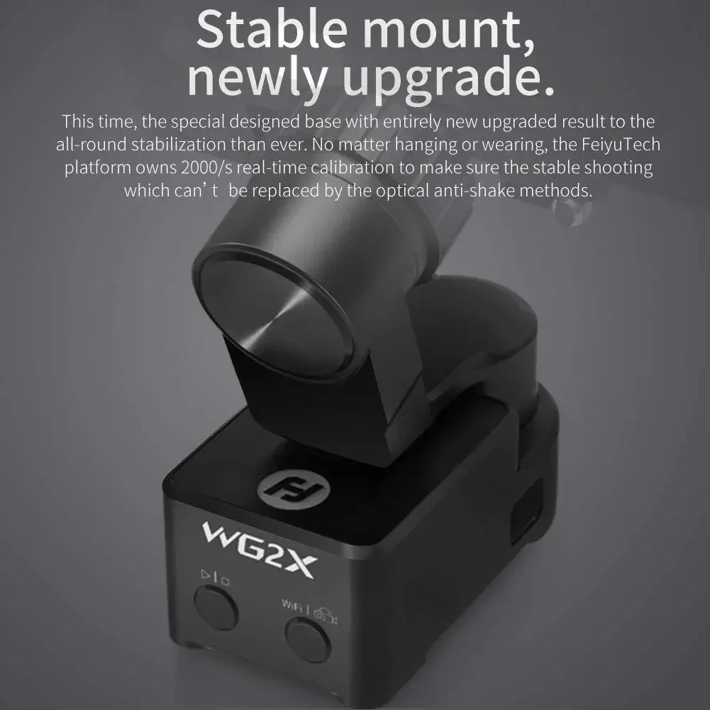 TLF Feiyu WG2X دراجة دراجة خوذة سيارة الصيد 3-محور يمكن ارتداؤها الرياضة مثبت أفقي ل Go Pro Action