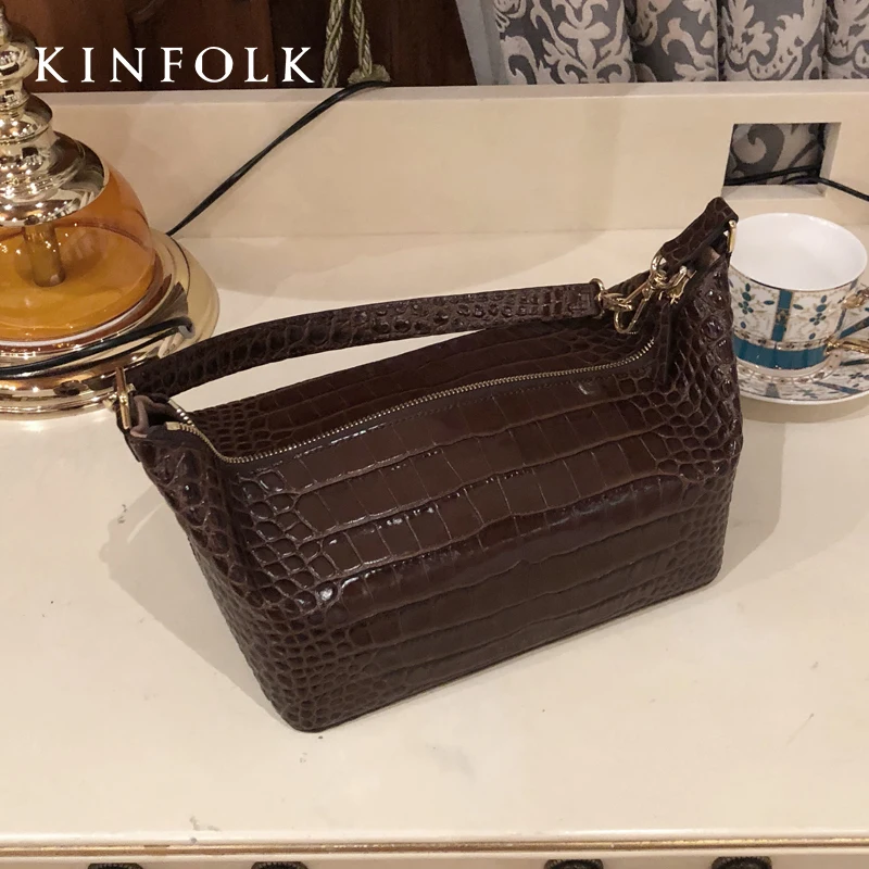 Original Niche Design Сумка Женская New High-quality Box Bag Crocodile Vintage Shoulder Bag Women\'s Square Handbag Free Shipping