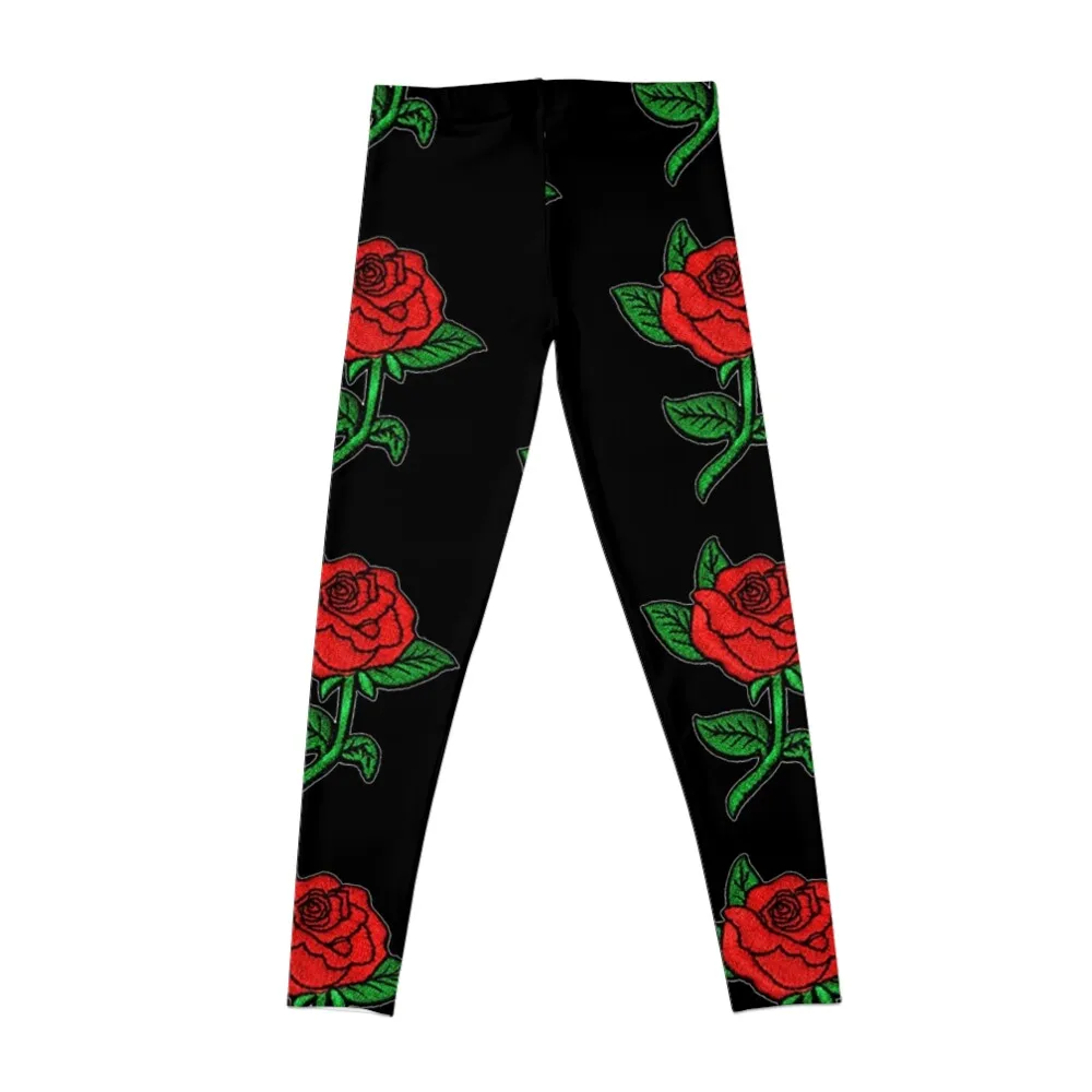 Rose Patch Black Leggings for girls flared active wear sportswear woman gym 2025 Womens Leggings