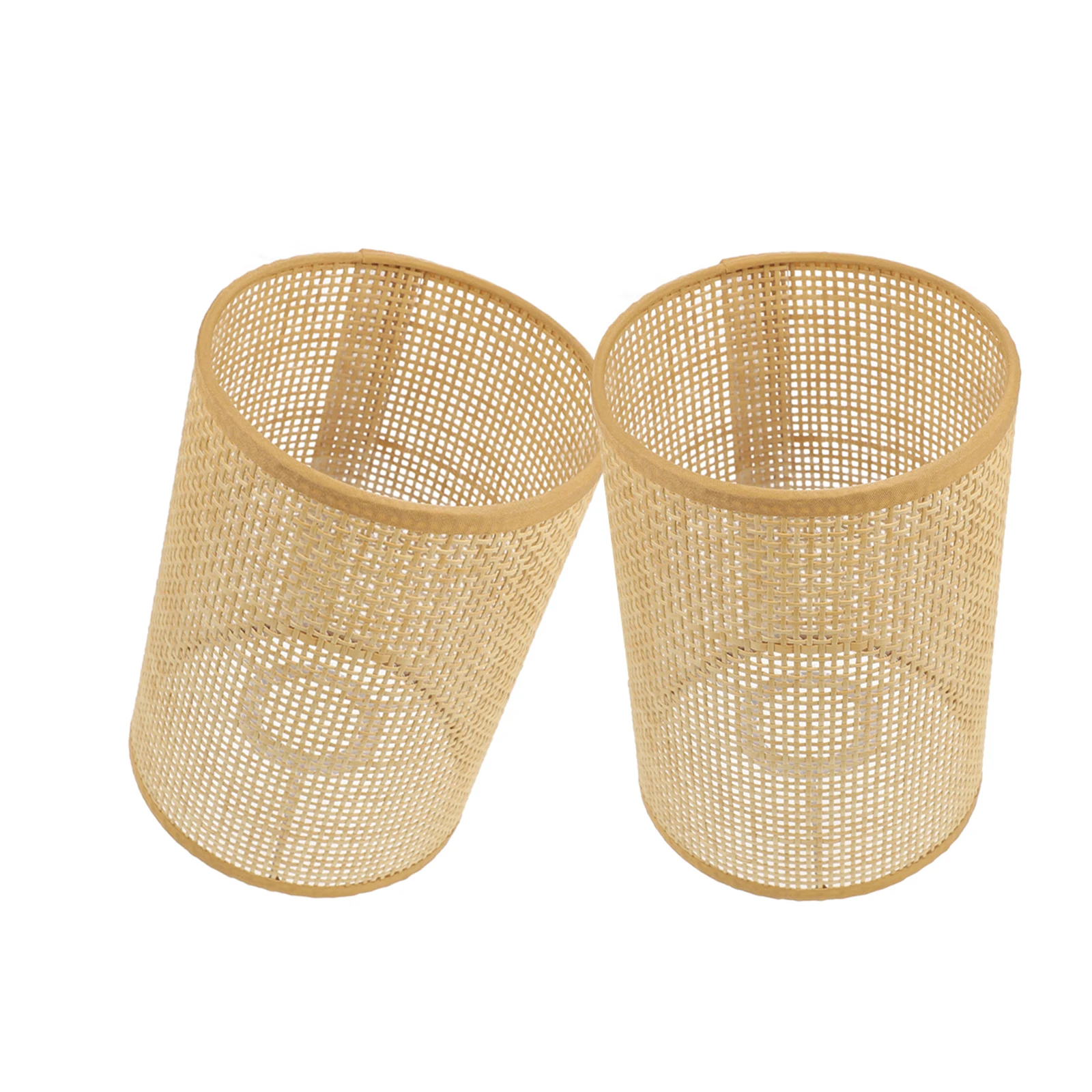 

2pcs Rattan Woven Lampshade Rustic Hanging Lamp Cover Farmhouse Decorative Ceiling Light Shade Braided Pendant Lampshade