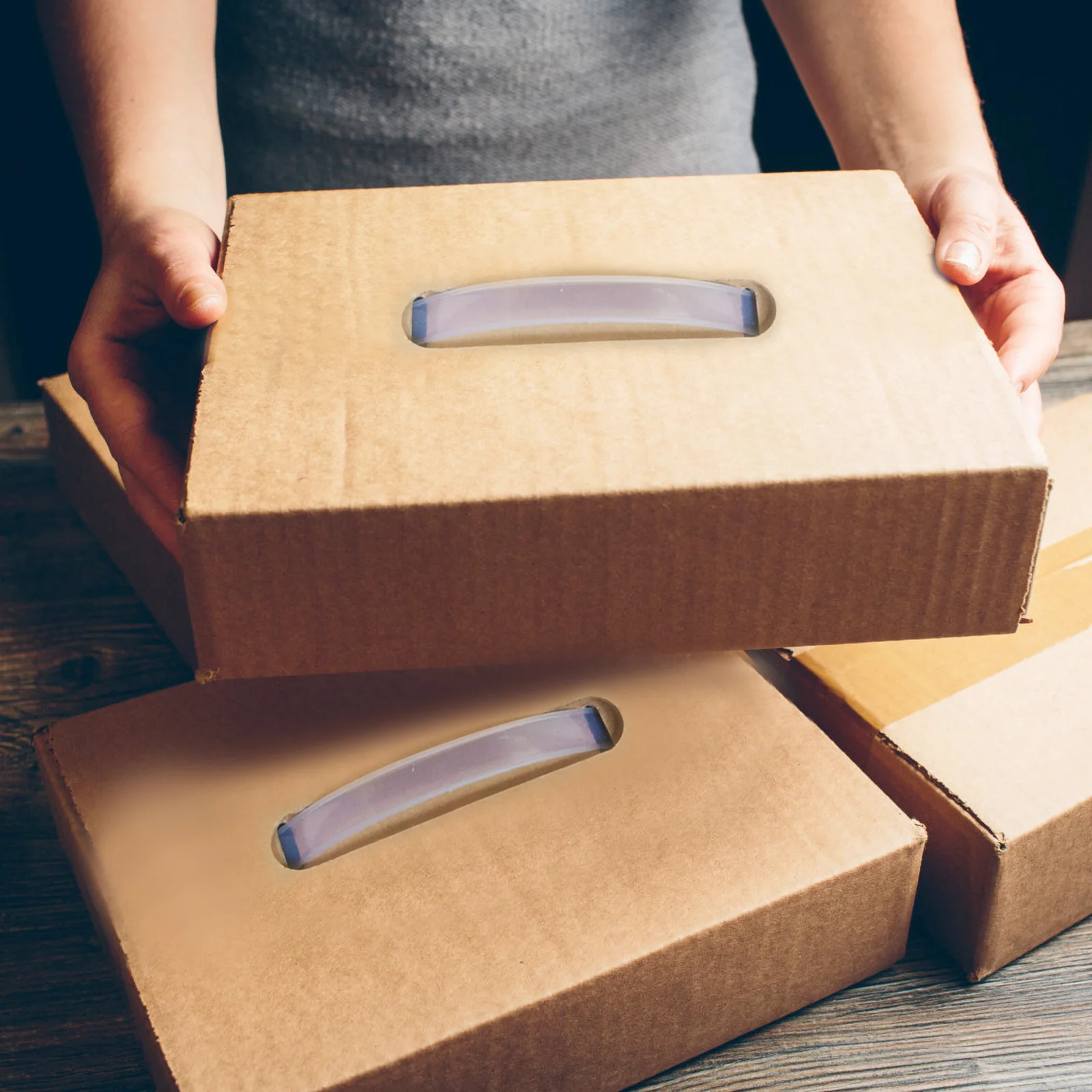Juego de 100 manijas de plástico Diy para cajas de pasteles, embalaje de regalo, caja reutilizable, manijas de elevación de cartón, resistentes y portátiles