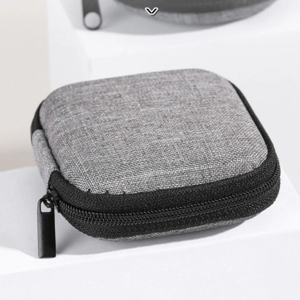 Portable Zipper Earphone Case Bag Multifunctional Mini Charging Cable Organizer Protective Shockproof Digital Storage Bag