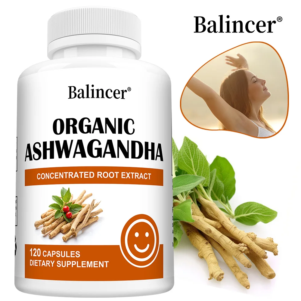 Organic Ashwagandha Supplement - High Potency Ashwagandha Capsules With Organic Black Pepper for Enhanced Absorption - Vegan
