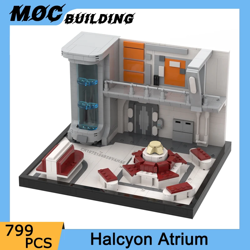 

Space Wars Series Movie Scene Halcyon Atrium Model MOC Building Blocks Collection Display DIY Assemble Bricks Toy Christmas Gift