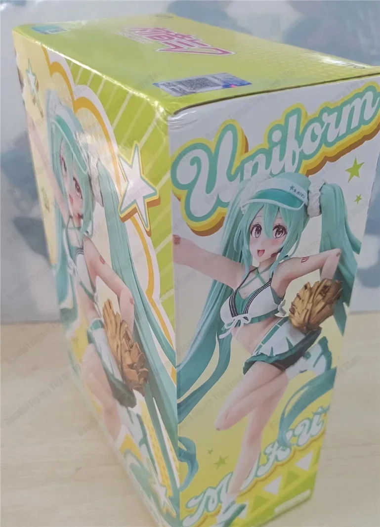 Estatueta Hatsune Miku Anime Action for Children, Uniforme de Cheerleader, Brinquedos Colecionáveis, Taito Original, Presente, Novo, 18cm