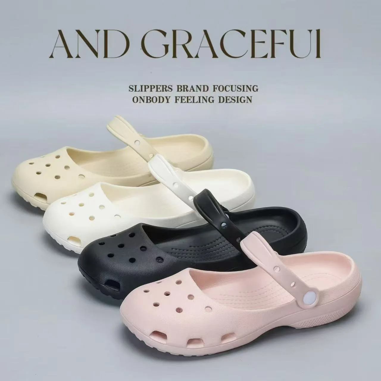 2026 Summer New Women'S Ballet Cave Shoes Eva Solid Color Durable Anti Slip And Odorous Flat Shoes Beach Shoes For Outdoor Wear