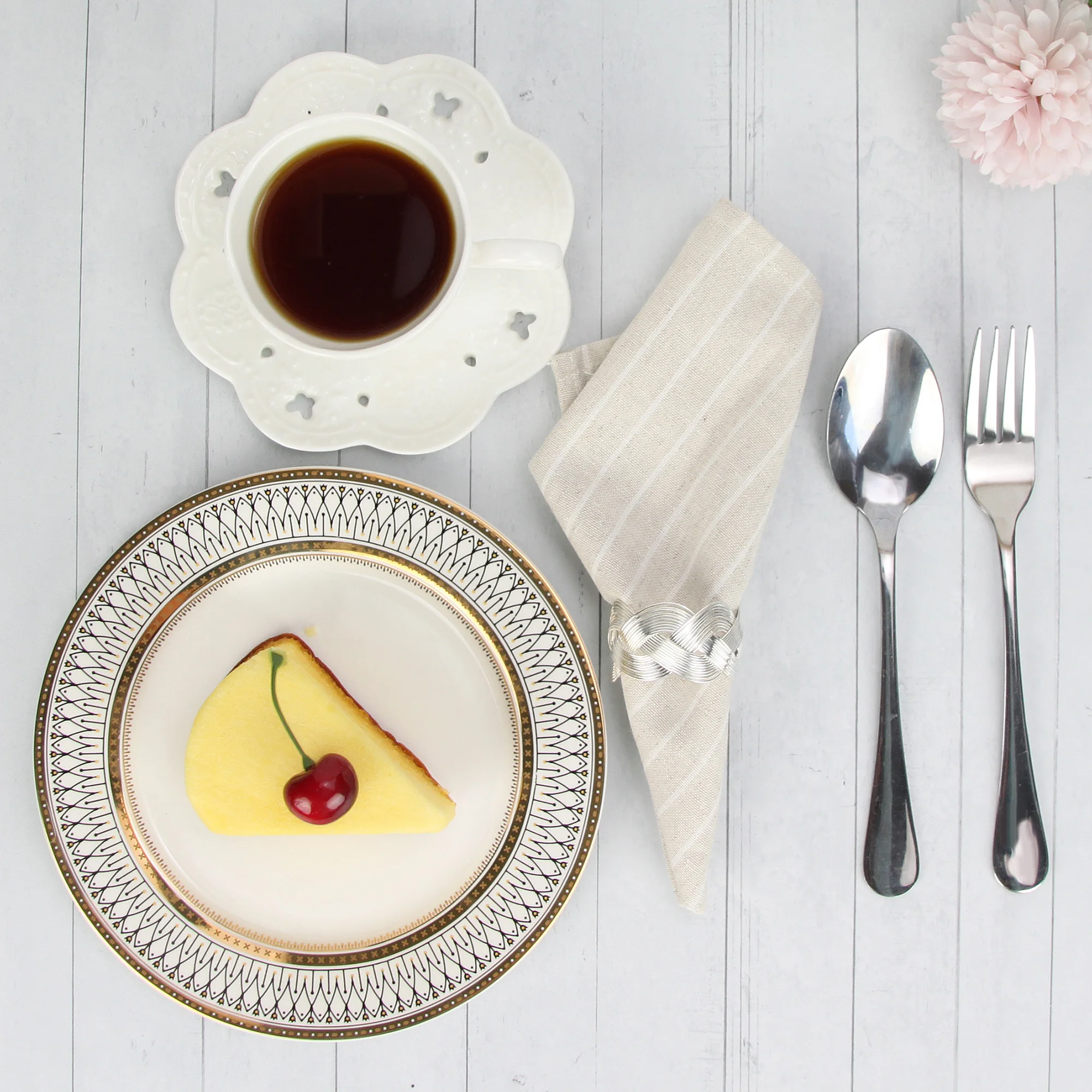 Striped Cotton Linen Blended Dinner Table Cloth Napkins Placemats Tea Towels Set of 12 PCS 40x30cm For Events & Home Use