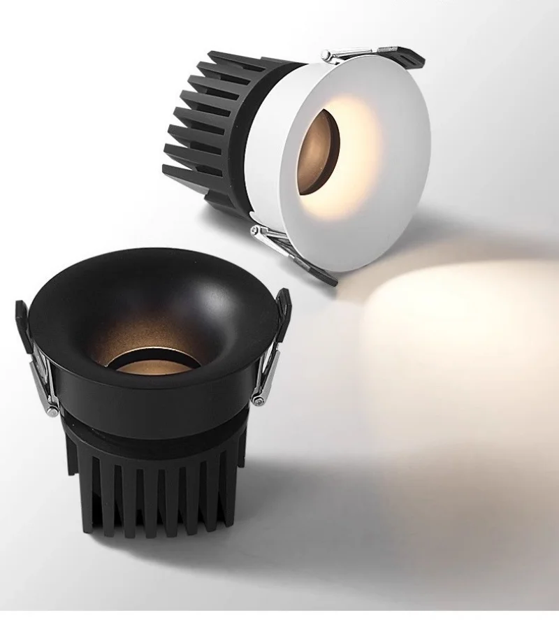 Dimmable LED downlights, anti-glare ceiling lights, AC85-265V LED spotlights, living room and kitchen indoor lighting bulb 2700K