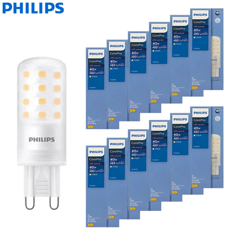 Philips 4W CorePro G9 LED Pin Lamp LED Capsule Crystal Bulb 2700K Warm White AC 220‑240V Replace Halogen G9 Light