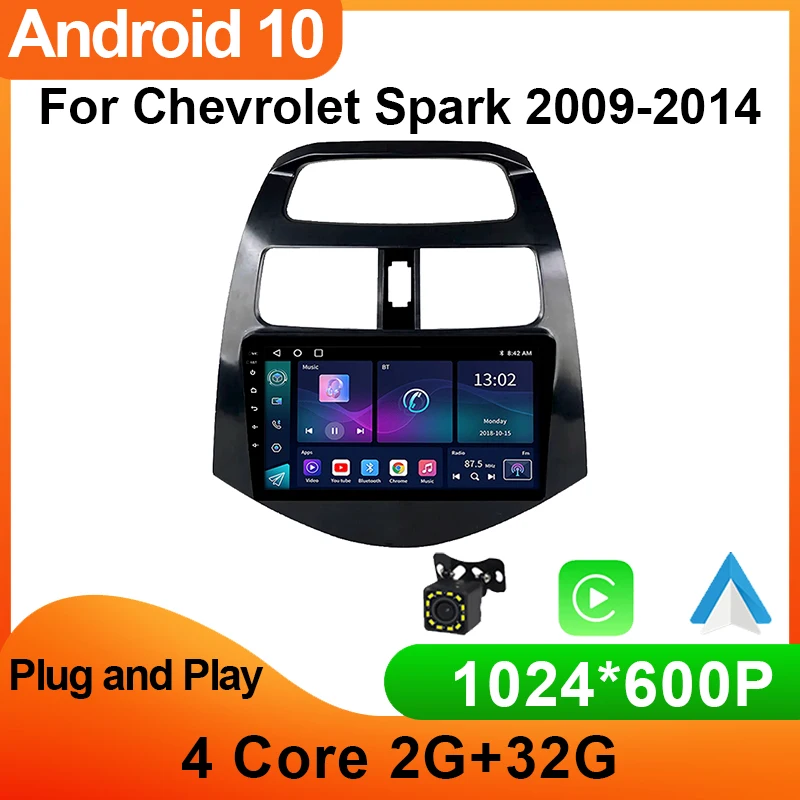 

2 Din Android 10 Car Stereo Radio For Chevrolet Spark Beat Matiz Creative 2009 - 2014 Carplay Auto Multimidia Video Player GPS