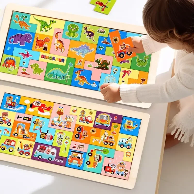 Puzzle Set 4 stücke Bord Spielzeug Bausteine Farbe DIY Clever Board Sammlung Kreative Geschenk Holz Spielzeug Puzzles Kinder Spiele