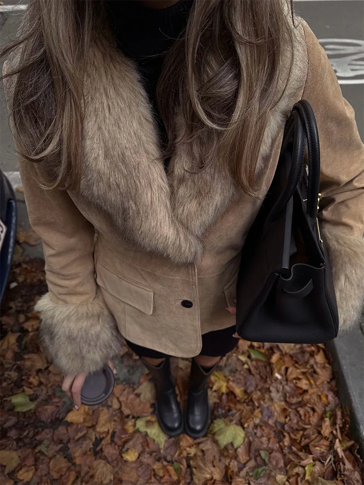 

HH женское модное короткое пальто с длинными рукавами, однобортное пальто с лацканами и карманами, повседневная тонкая куртка, женское уличное пальто