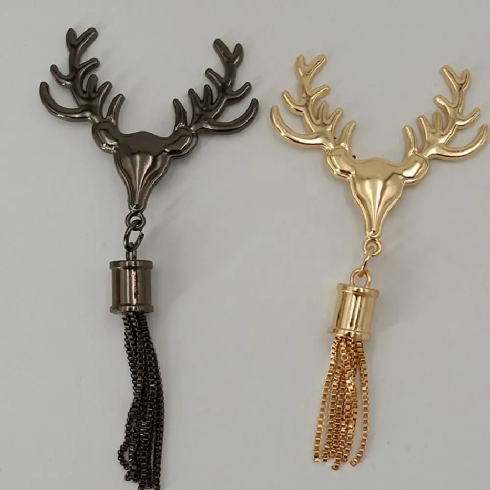 Hot Handbag Tassel Turn Lock Deer Head Shape Twist Locks Metal Clasp Hardware Parts Deer Head Shape Shoulder Bag Accessories