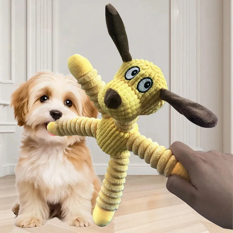 Durable Squeaky Plush Dog Toy Indestructible Chew Toy for Boredom Relief Interactive Pet Toy