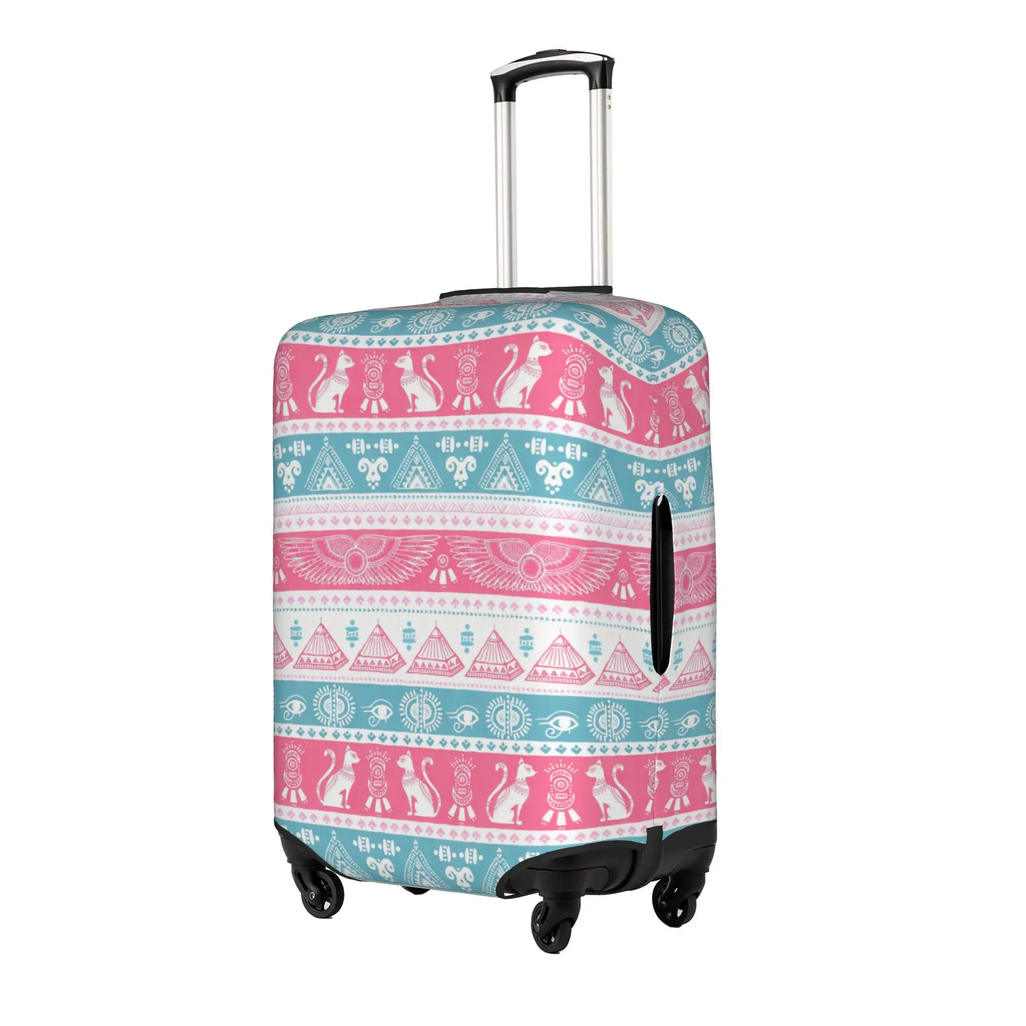 Pyramids Egyptian Eye of Horus Travel Luggage Cover Washable Hieroglyphs Ankh  Suitcase Cover Protector Fit 18-32 Inch