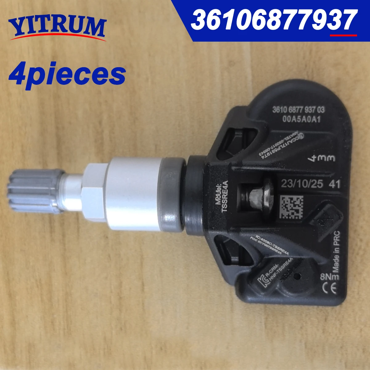 

Комплект из 4 датчиков давления в шинах TPMS для BMW 3 серии G20 2019-2028, 4 серии G22 2020-2029, G26, G09, G29 (номера деталей: 36106877937, 6877937)