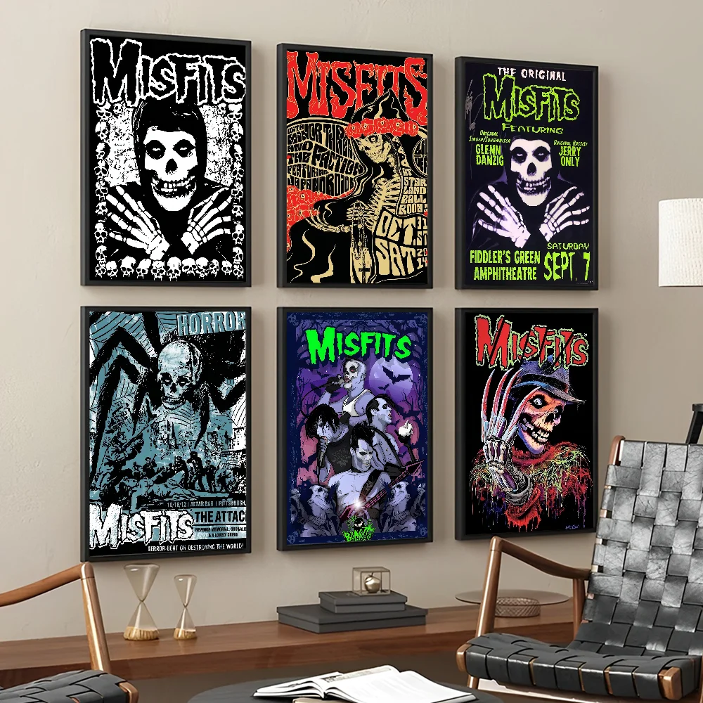 Misfits Hot Poster Horror Punk Rock Music Poster Anime Posters Sticky Whitepaper Sticker DIY Room Bar Cafe Kawaii Room Decor