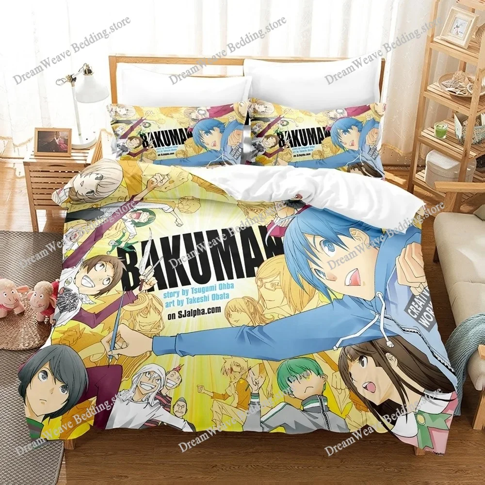 Модная простыня в стиле аниме с 3D принтом Bakuman, комплект постельного белья Single Twin Full Queen King Size, комплект постельного белья для взрослых и детей, комплекты пододеяльников для спальни