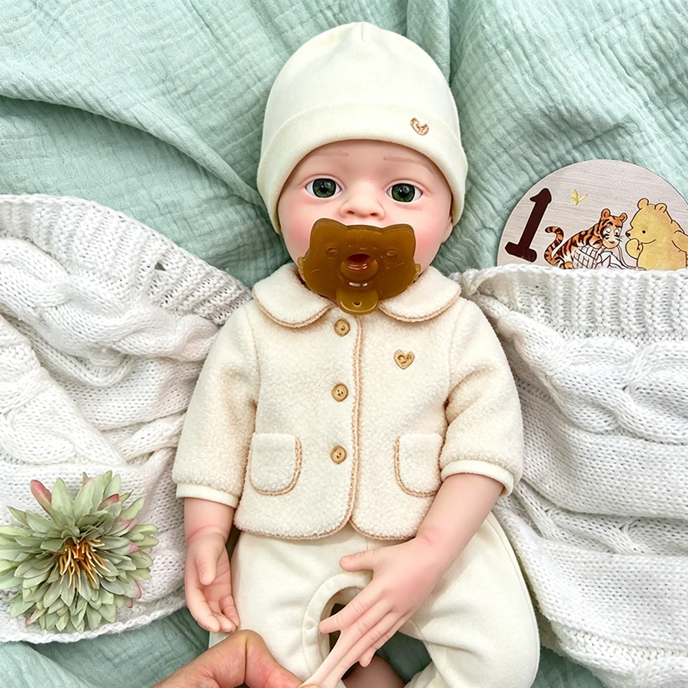 Lifelike 18 Inch Premium Full Body Silicone Reborn Doll Hand Painted Skin Details Weighted Reborn Doll Newborn For New Year Gift