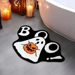 1pc Spooky Ghost-Shaped Halloween Bathroom Rug - Soft Washable  Non-Slip Doormat For Gothic Home Decor Halloween Bathroom Decor