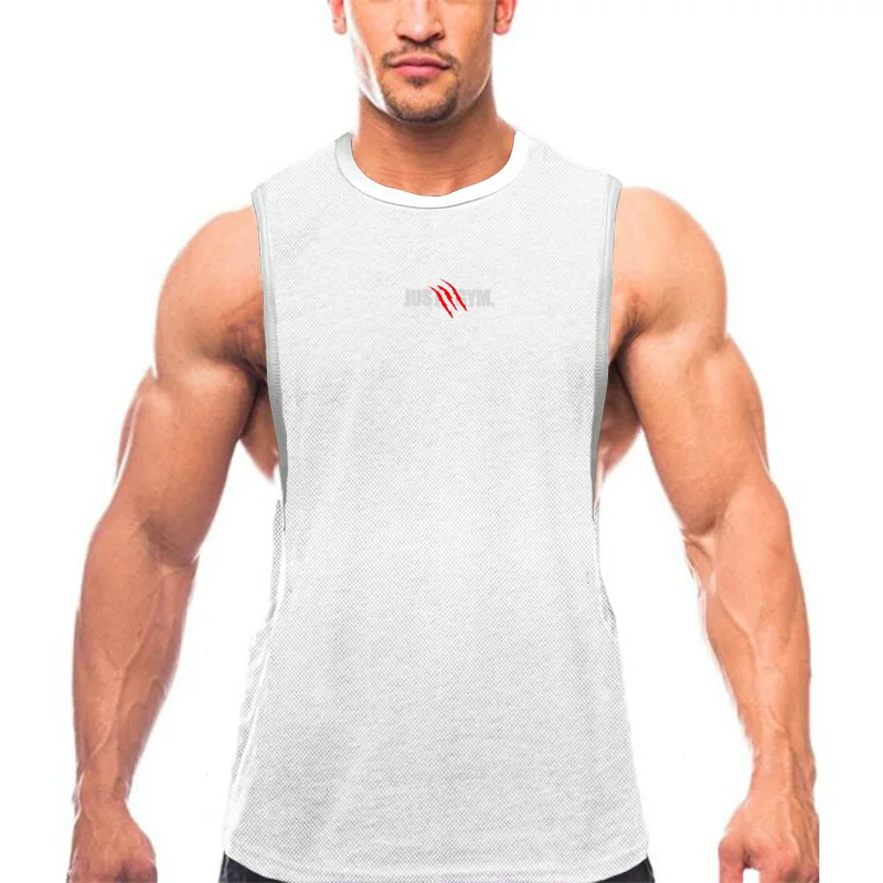 

Men's Round Neck Sports Vest Summer Quick Dry Gym Bodybuilding Muscle Sleeveless T-Shirt Running Basketball Breathable Tank Top